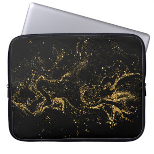 Premium Black Gold Tech Style Laptop Sleeve