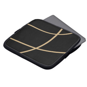 Premium Black Gold Tech Style Laptop Sleeve