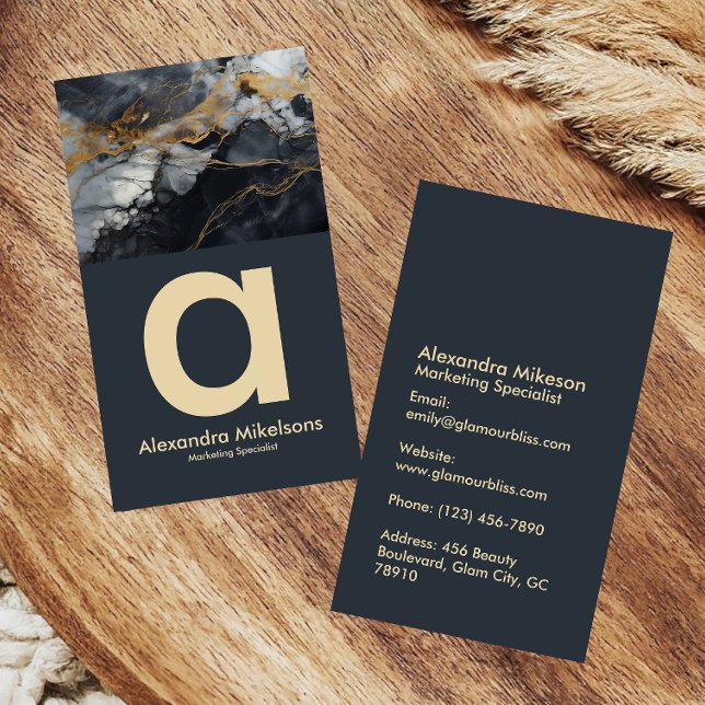 Premium Black Marble Branding Business Card (Creator Uploaded)