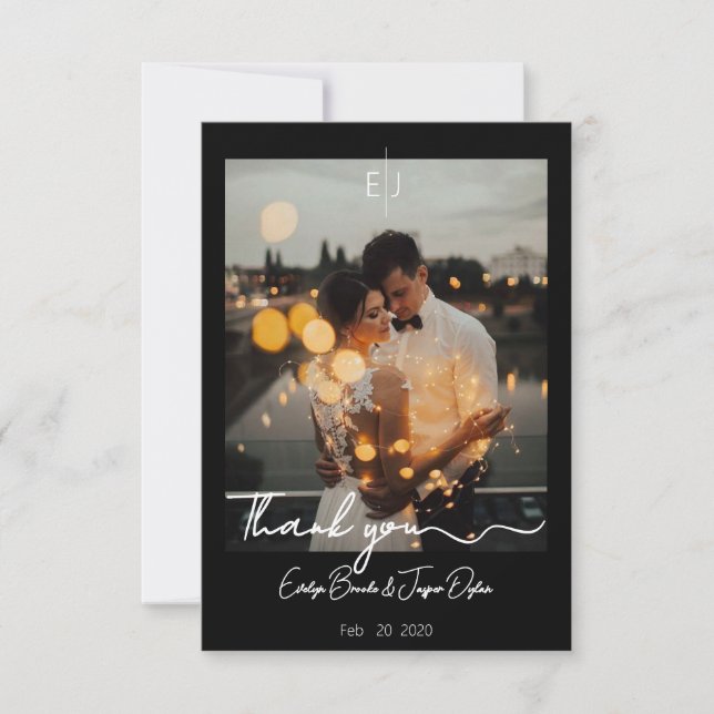 Premium Black Modern Typography  Thank You Card (Front)