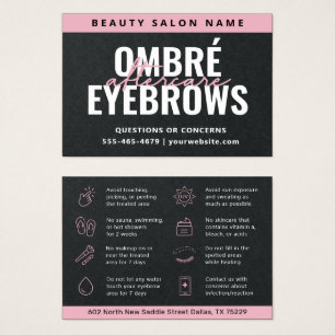 Premium Black Ombre Powder Brows Aftercare Card