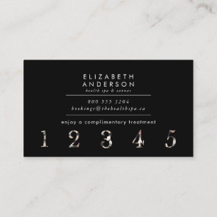 Premium Black Pampas Grass Floral Slate Marble Loyalty Card