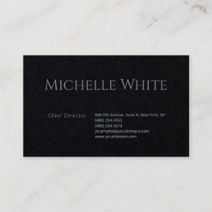 Premium Black Plain Elegant Professional Modern Business Card