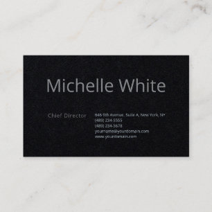 Premium Black Plain Elegant Professional Modern Business Card