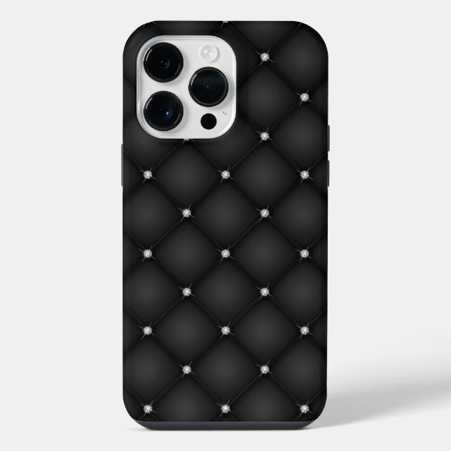 Premium Black Square Pattern iPhone Case (Back)