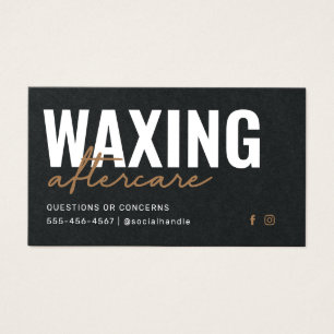 Premium Black Waxing Aftercare Card Hair Removal