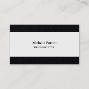 Premium Black White Elegant Plain Minimalist Business Card