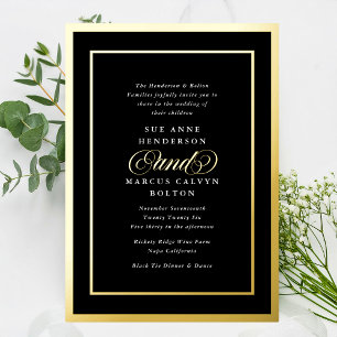 Premium Black White Formal Gold Frames Wedding