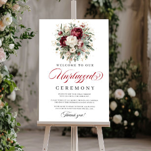 Premium Blush Burgundy Unplugged Ceremony Poster