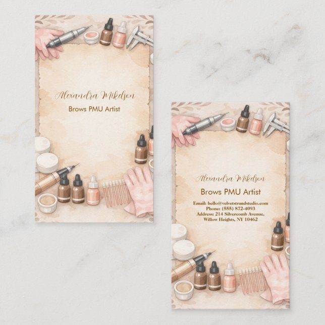 Premium Brows Beauty Business Card (Front/Back)