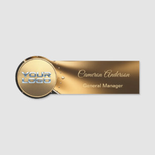 Premium Brushed Gold Metal Name Tag