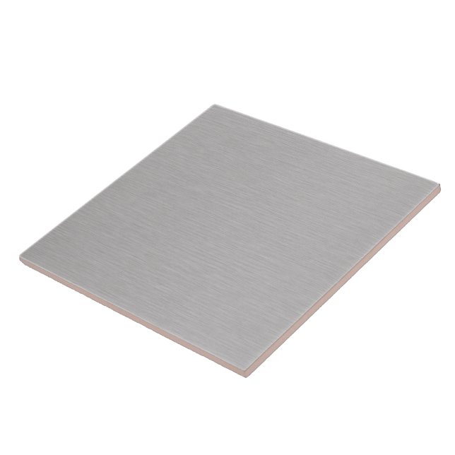 Premium Brushed Silver Metal Texture Decorative Ceramic Tile (Side)