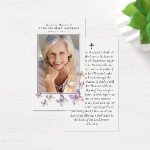 Premium Butterflies Photo Memorial Prayer Card