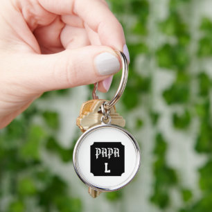 Premium Circle Keychain Papa - Monogram