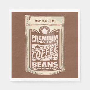 Premium coffee beans food poster cafe Barista Napkin