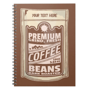 Premium coffee beans food poster cafe Barista Notebook