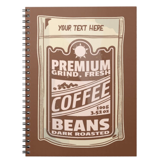 Premium coffee beans food poster cafe Barista Notebook (Front)