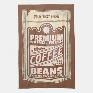 Premium coffee beans food poster cafe Barista Tea Towel