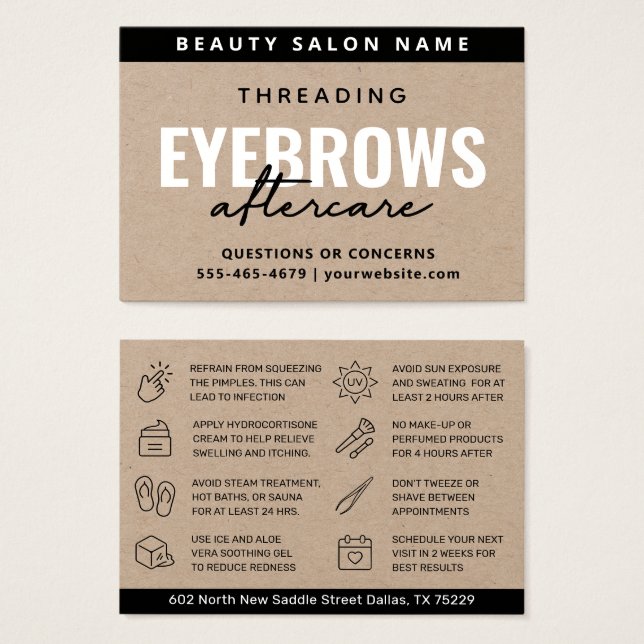 Premium Craft Luxury Eyebrow Threading Aftercare  (Front & Back)