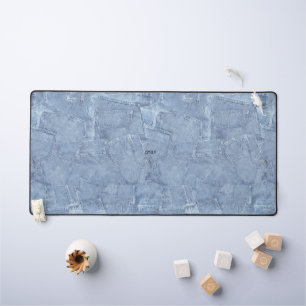 Premium Custom Light Blue Jean Denim Effect Desk Mat