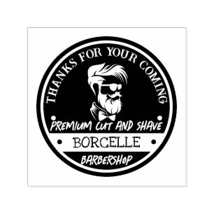 Premium Cut & Shave Custom Barber Shop Self-inking Stamp
