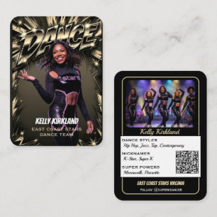 Premium Dance Trading Cards Black & Gold QR Code