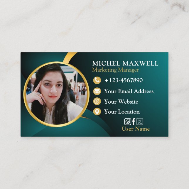 Premium Dark Green and Gold Luxury Real Estate  Business Card (Back)