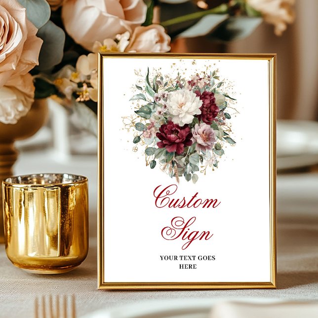Premium Deep Red Floral Eucalyptus Custom Poster (Premium Deep Red Floral Eucalyptus Custom Poster)
