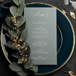 Premium Elegant Calligraphy Grey Green Wedding Menu<br><div class="desc">This menu is part of the Black Tie Collection</div>