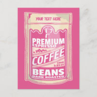 Premium espresso coffee beans pink food pop art