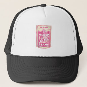 Premium espresso coffee beans pink food pop art trucker hat