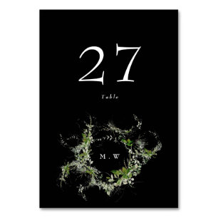 Premium Eucalyptus Wreath Elegant Monogram Wedding Table Number