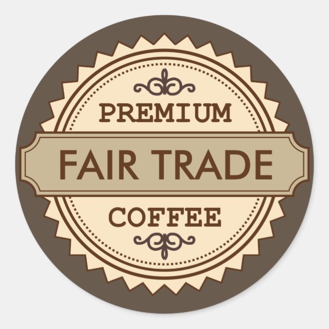Premium Fair Trade Vintage style business sticker (Front)