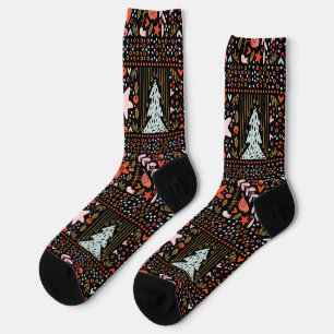 Premium Festive Pastel Merry Christmas Holiday Socks