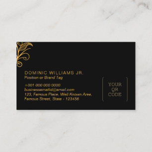 Premium Floral Business Card - QR Code DP7