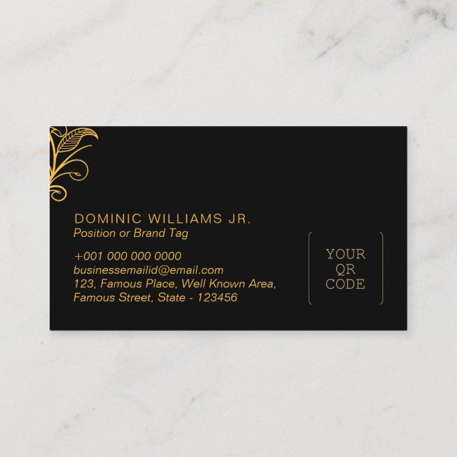 Premium Floral Business Card - QR Code | DP7 (Back)