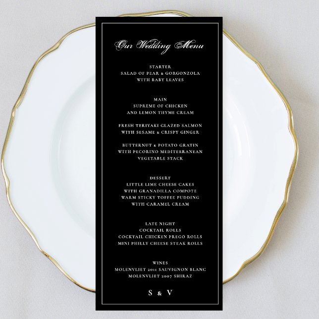 Premium Framed | Elegant Monogram Wedding Menu (Creator Uploaded)