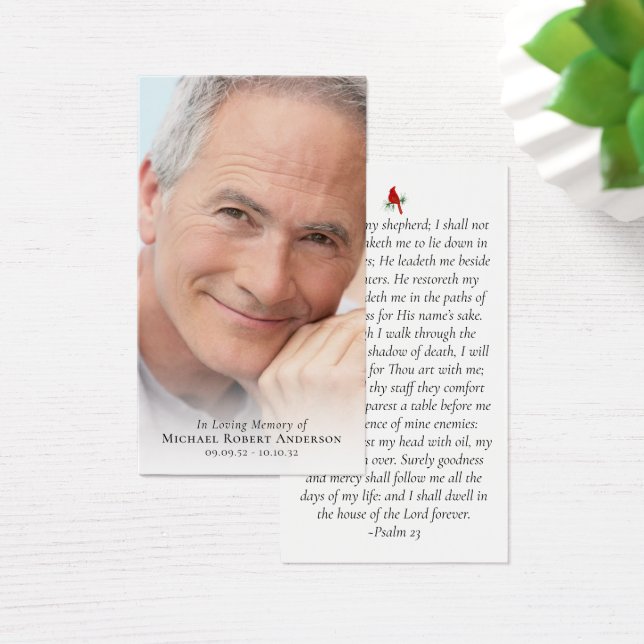 Premium Full Photo Memorial Prayer Card (Desk)