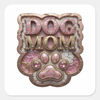 Premium Gold DOG MOM Gift Sticker