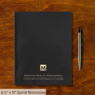 Premium Gold Monogram Financial Planner Notebook