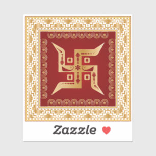 Premium Golden Hindu Swastik Decorative Sticker