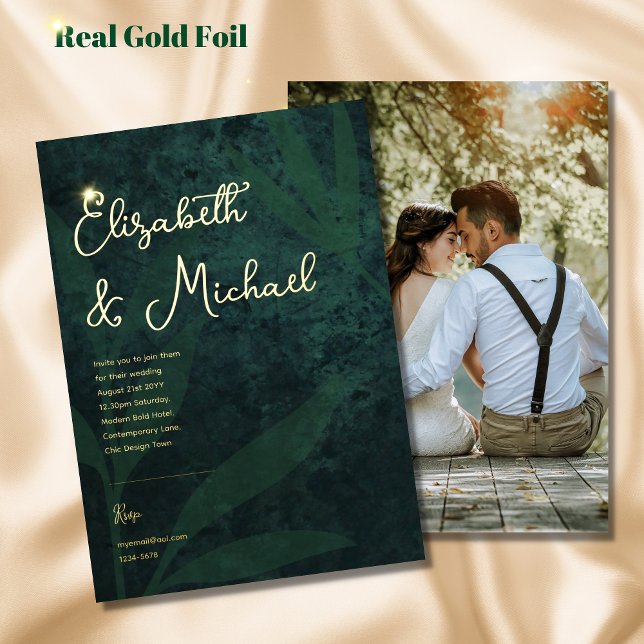 Premium Green Gold Foil PHOTO Wedding  Foil Invita (Creator Uploaded)