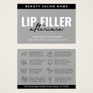 Premium Grey Mighty Lip Filler Aftercare Card