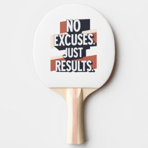 Premium Gym Wall Art – “NO EXCUSES. JUST RESULTS.” Ping Pong Paddle