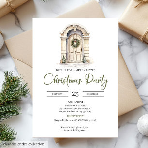 Premium Ivory Scandinavian Earthy Christmas Party Invitation