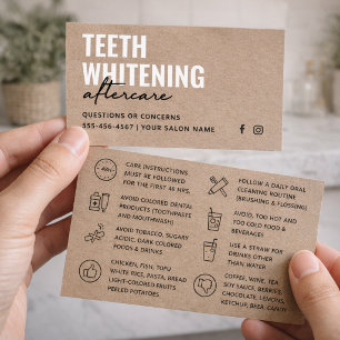 Premium Kraft Eco Teeth Whitening Aftercare Card
