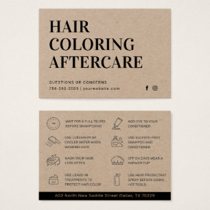 Premium Kraft Hair Colouring Aftercare Card