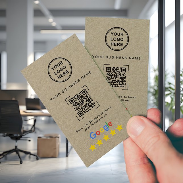Premium Kraft QR Code Google Review Business Card (Creator Uploaded)
