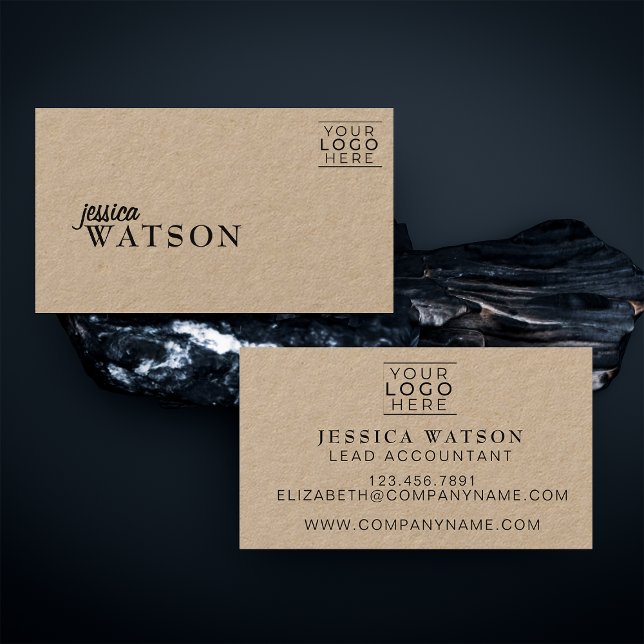 Premium Kraft Rustic Front and Back Personalised Business Card (Creator Uploaded)