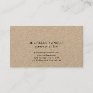 Premium Kraft Unique Attorney at Law Simple Business Card